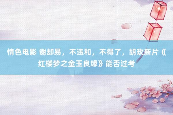 情色电影 谢却易，不违和，不得了，胡玫新片《红楼梦之金玉良缘》能否过考