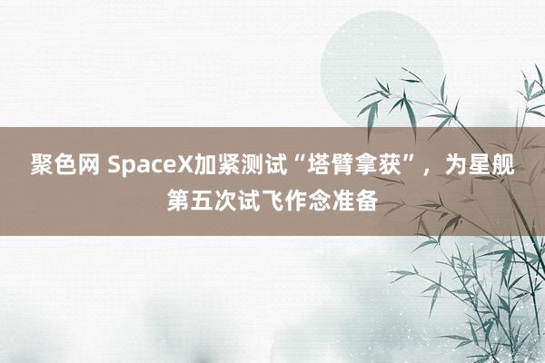 聚色网 SpaceX加紧测试“塔臂拿获”，为星舰第五次试飞作念准备