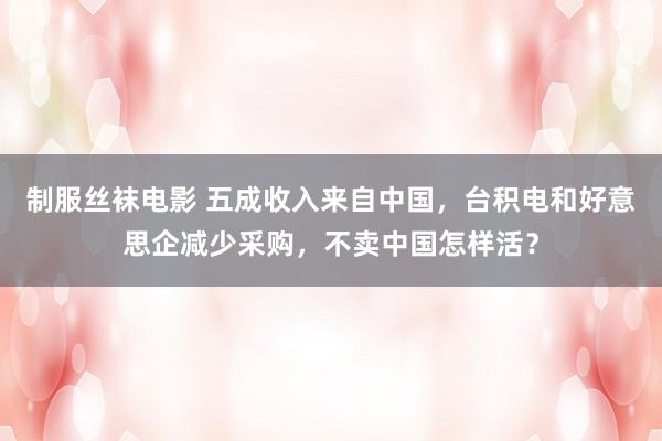 制服丝袜电影 五成收入来自中国，台积电和好意思企减少采购，不卖中国怎样活？