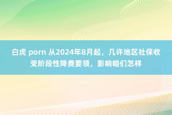 白虎 porn 从2024年8月起，几许地区社保收受阶段性降费要领，影响咱们怎样