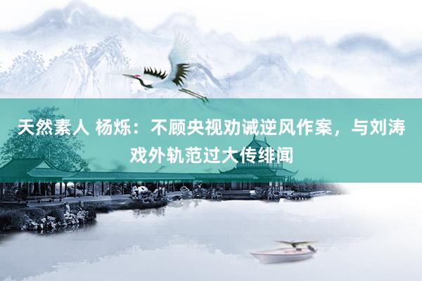 天然素人 杨烁：不顾央视劝诫逆风作案，与刘涛戏外轨范过大传绯闻