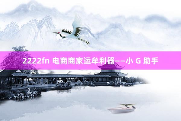 2222fn 电商商家运牟利器——小 G 助手
