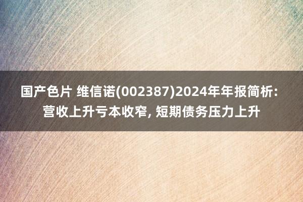 国产色片 维信诺(002387)2024年年报简析: 营收上升亏本收窄， 短期债务压力上升
