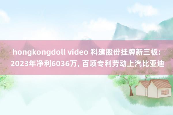 hongkongdoll video 科建股份挂牌新三板: 2023年净利6036万， 百项专利劳动上汽比亚迪